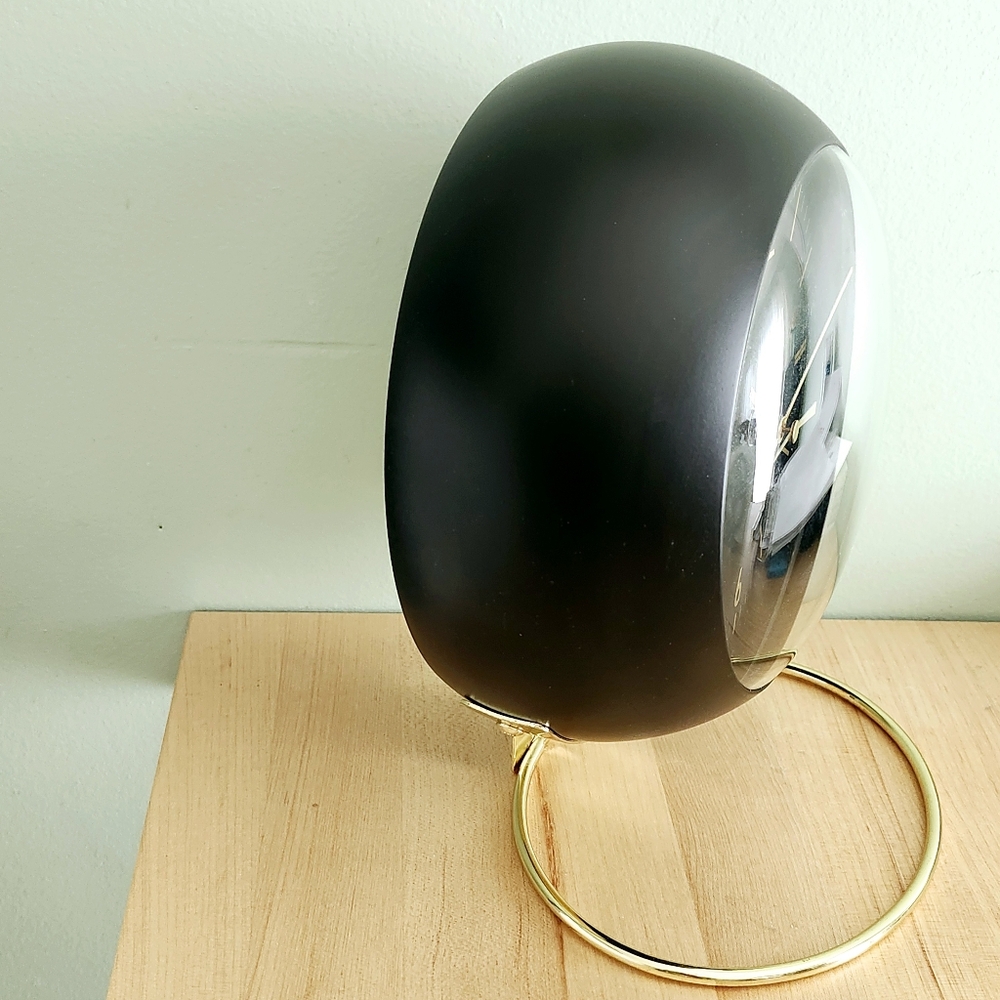NEW Black & Gold Retro CLOCK - Picture 3 of 6